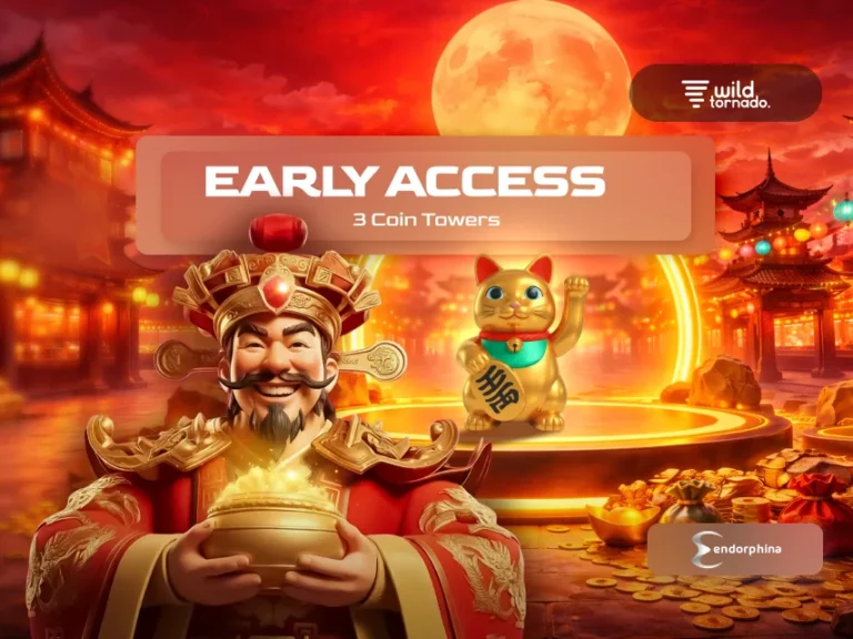 Coin Towers early access slot by Endorphina featuring Pagoda towers and Lunar festival symbols at WildTornado