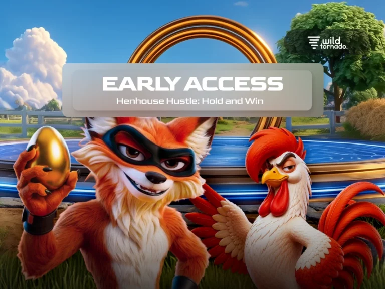 Henhouse Hustle Hold and Win slot gameplay with colorful chickens, farm symbols, and golden bonus coins
